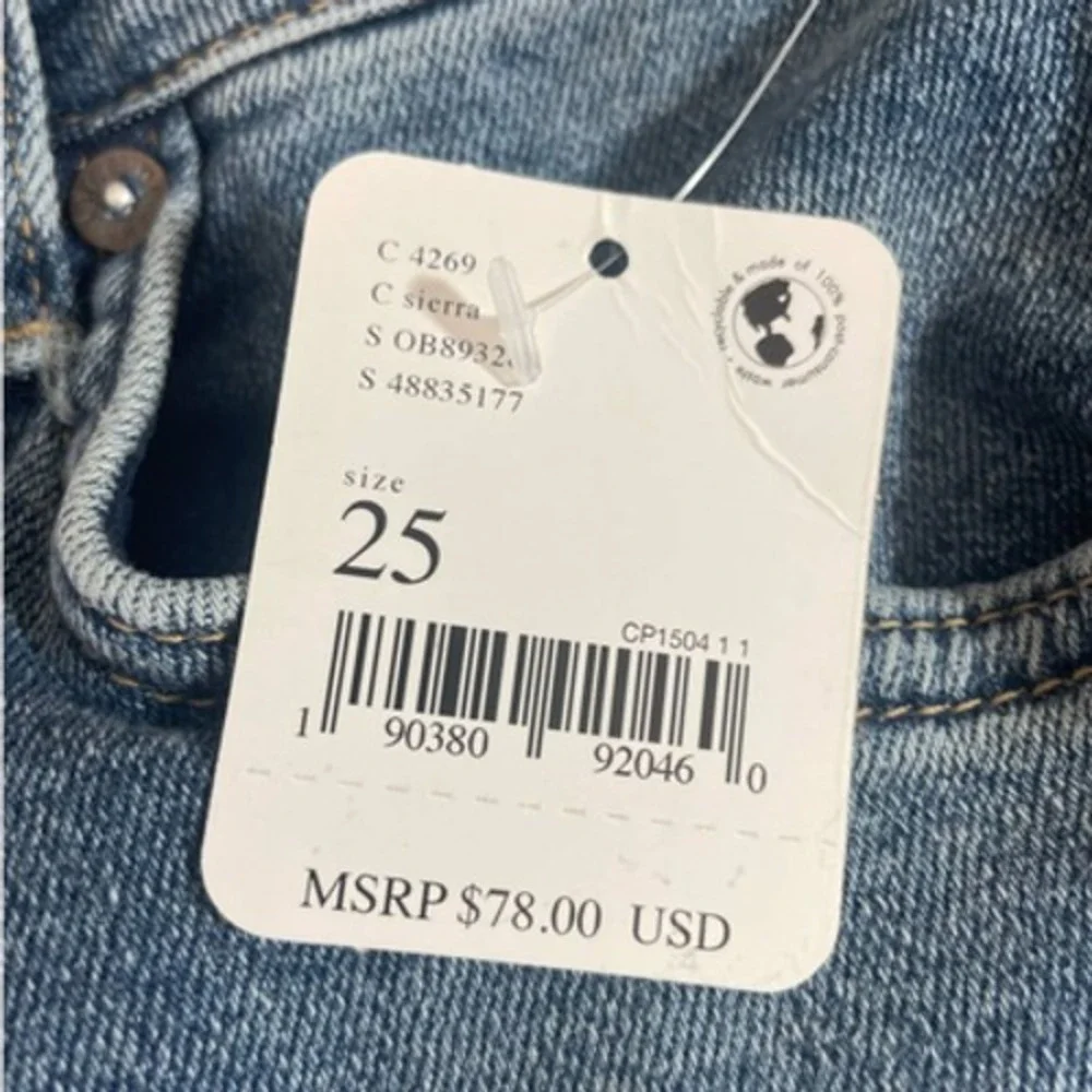 Free People Women Skinny Jeans 25 Blue Raw Hem High Rise Stretch Y2K Indie Denim